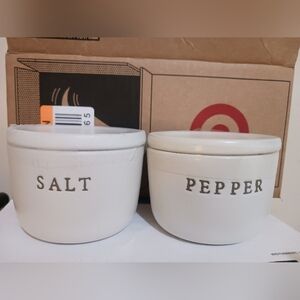 Health And Hand Salt and Pepper Ceramic Cellars
